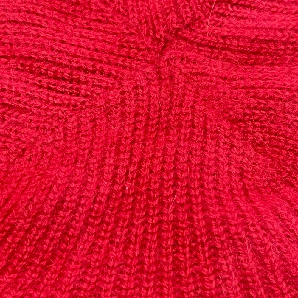 Vintage Aris Red Angora Fur Knit Slouchy Beret‎ Hat NWT Deadstock French Style